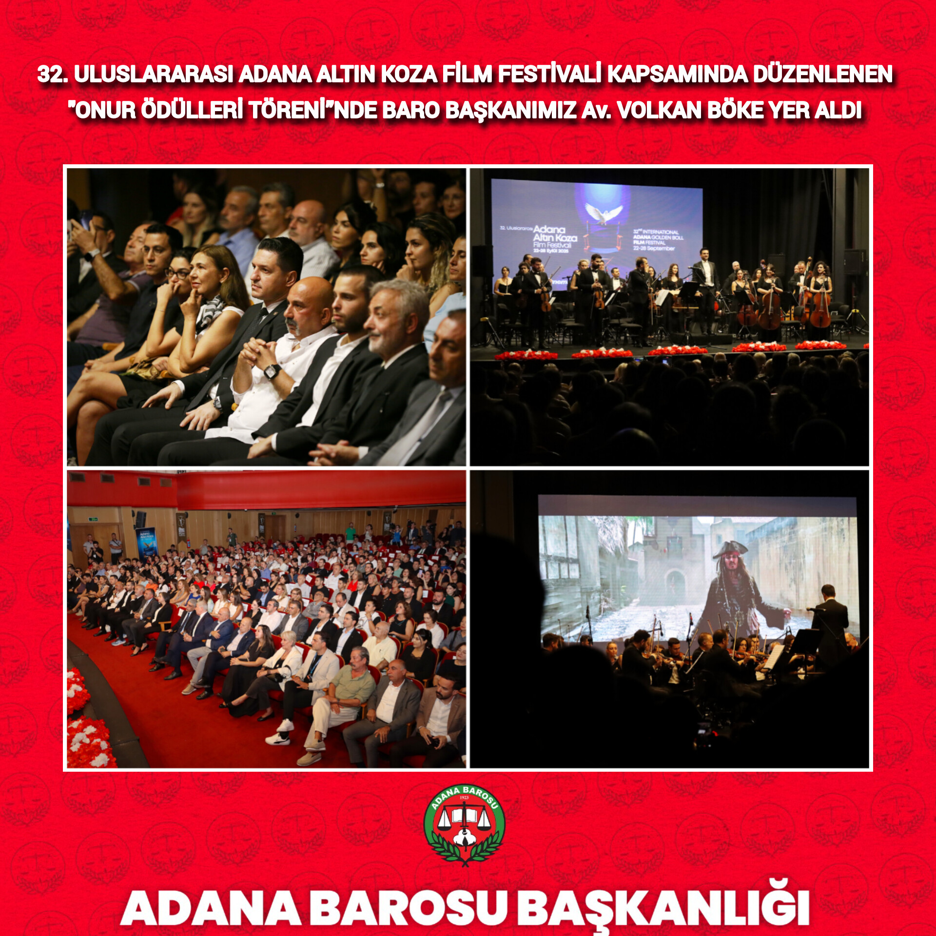 32. ULUSLARARASI ADANA ALTIN KOZA FİLM FESTİVALİ KAPSAMINDA DÜZENLENEN 