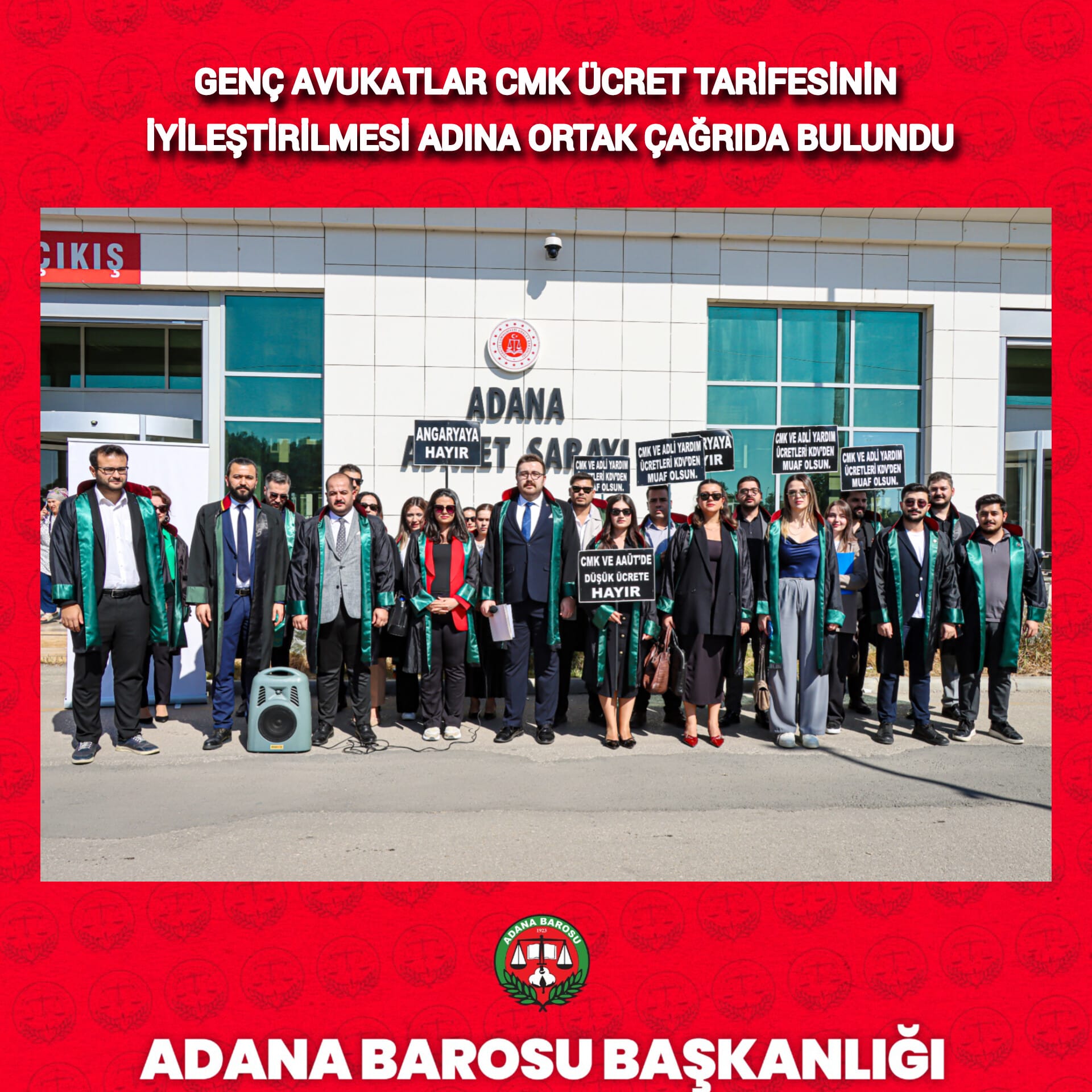 GENÇ AVUKATLAR CMK ÜCRET TARİFESİNİN İYİLEŞTİRİLMESİ ADINA ORTAK ÇAĞRIDA BULUNDU