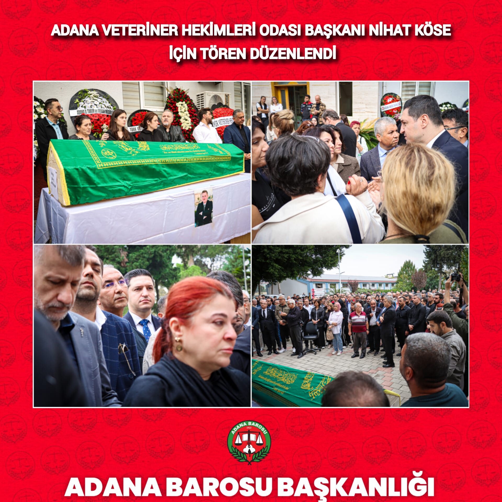 ADANA VETERİNER HEKİMLERİ ODASI BAŞKANI NİHAT KÖSE İÇİN TÖREN DÜZENLENDİ