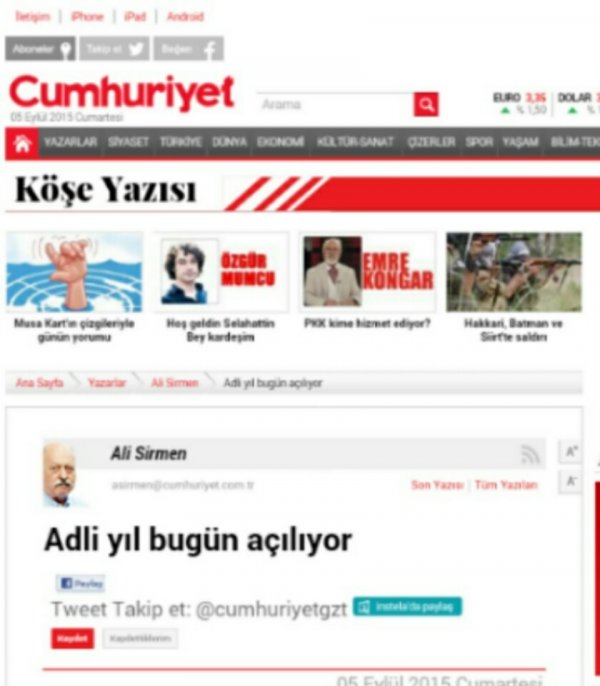 Cumhuriyet Gazetesi Yazarı Ali Sirmen 'in Adli Yıl Açılışı 