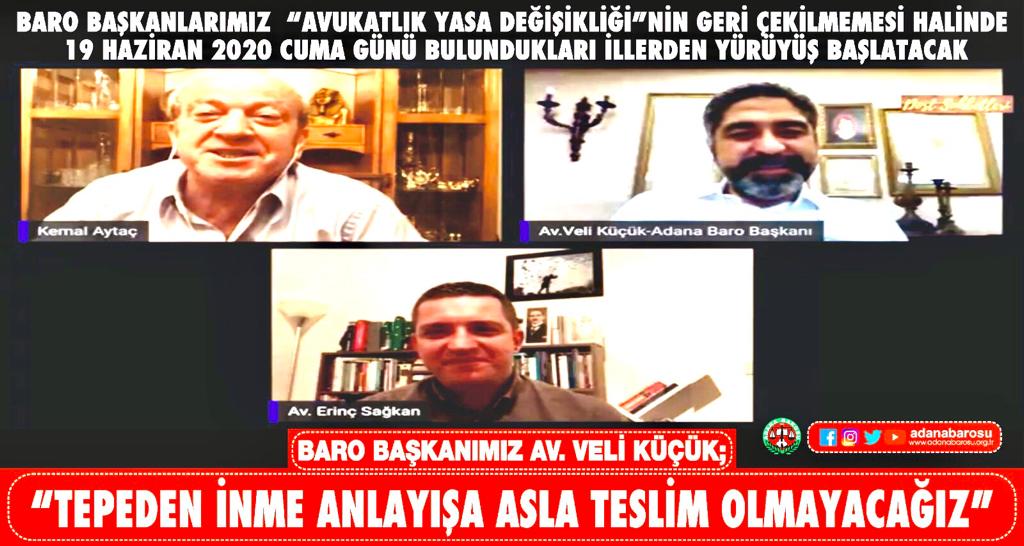 BARO BAŞKANLARIMIZ “AVUKATLIK YASA DEĞİŞİKLİĞİ”NİN GERİ ÇEKİLMEMESİ HALİNDE BULUNDUKLARI İLLERDEN YÜRÜYÜŞ BAŞLATACAK
